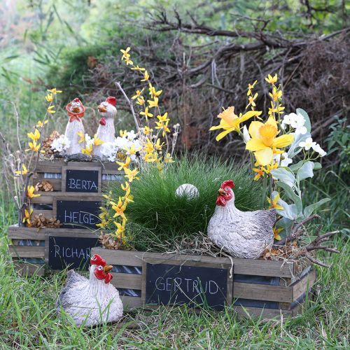 položky Drevená debnička s doskou debnička na rastliny 40/35/30/25 cm sada 4 ks