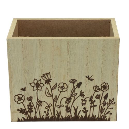 Floristik24 Drevená krabička na perá stolový organizér prírodný 14×8×12cm