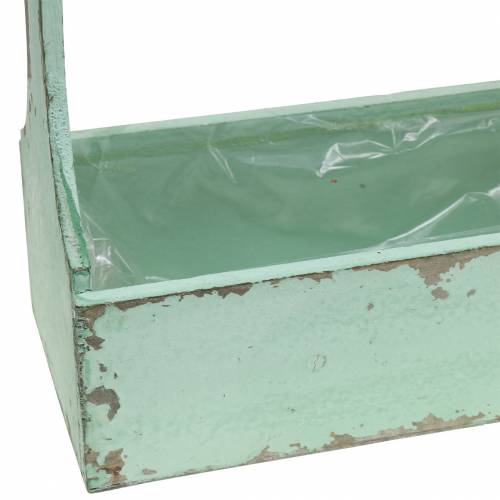položky Košík na náradie box na náradie s jutovou rúčkou zelený použitý vzhľad 28x12x24cm 1ks