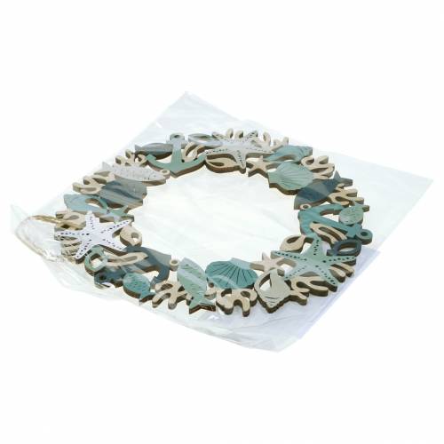 Floristik24 Námorný drevený veniec na zavesenie 21cm