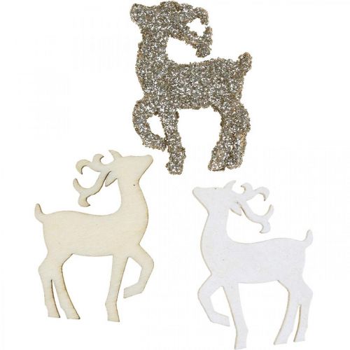 Floristik24 Bodová dekorácia Vianočná dekorácia jeleň drevená 4cm 72 ks