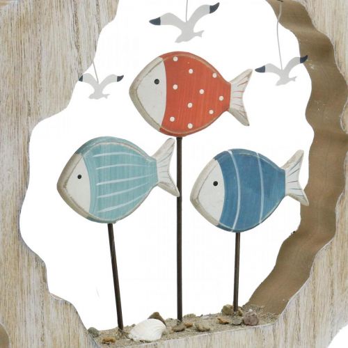 položky Stolová dekorácia rybie drevo na umiestnenie modrá, červená námorná dekorácia Ø28cm