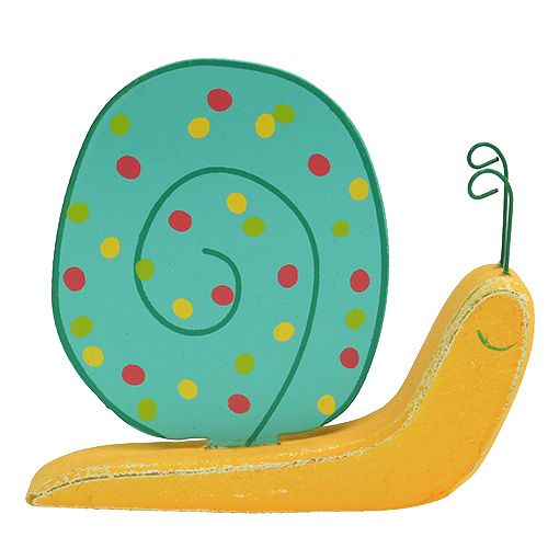 Floristik24 Drevený slimák 10,5 x 9cm farebný 6ks