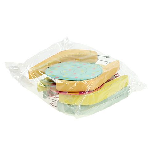 Floristik24 Drevený slimák 10,5 x 9cm farebný 6ks