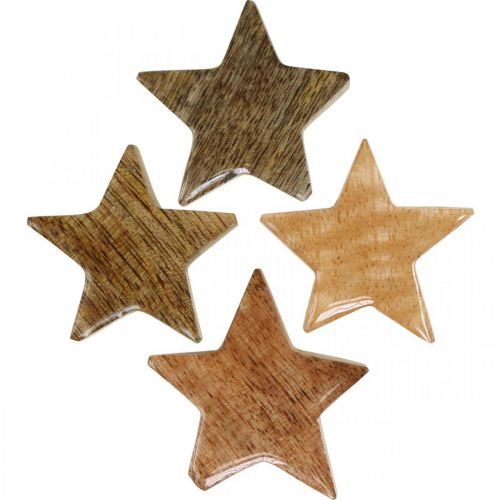položky Drevené hviezdičky rozptylová dekorácia hviezda Vianočná príroda lesk V5cm 12 kusov