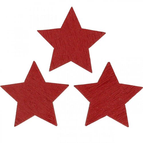 Drevené hviezdičky červené posypy Vianočné hviezdičky 3cm 72ks