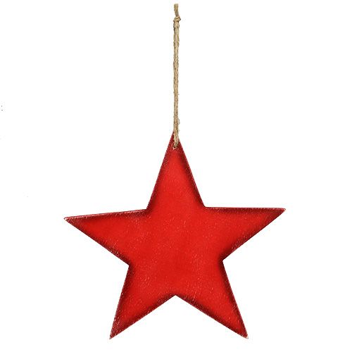 Floristik24 Drevené hviezdičky na zavesenie 30cm červené 3ks