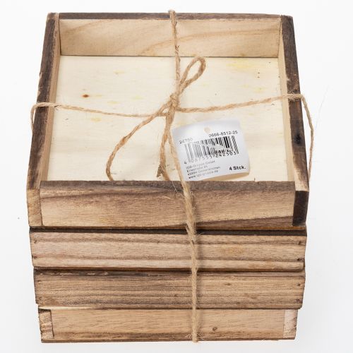 položky Drevený podnos, rustikálny dizajn, ideálny na dekoráciu domácnosti alebo kancelárie, 15 cm, 4 kusy