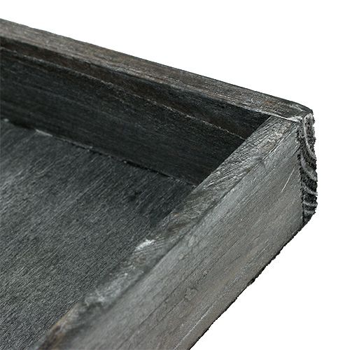 Floristik24 Drevený podnos sivý 14cm x 14cm x 3cm 5ks