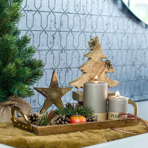 Floristik24 Drevený podnos s rúčkami, ozdobná miska, mangové drevo L39,5cm