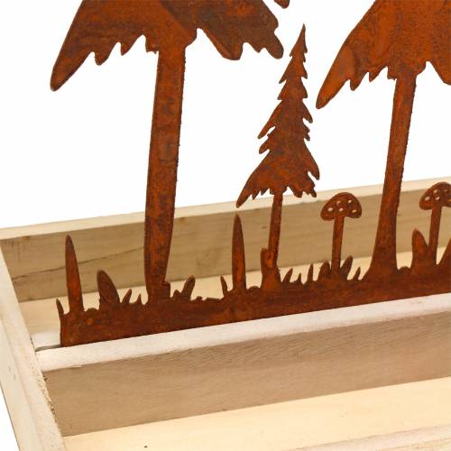 položky Drevený podnos lesná silueta patina 30cm x 15cm