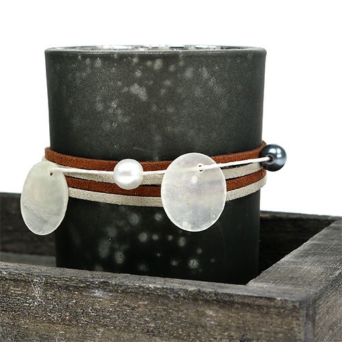 Floristik24 Drevený podnos s 3 pohármi na čajové sviečky sivá, strieborná