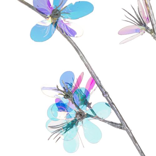 Umelá jemná kvitnúca vetvička s dúhovými kvetmi, 98 cm | Floristik24.sk