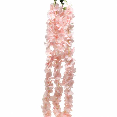 Floristik24 Deko kvetinová girlanda umelá svetloružová 135cm 5 prameňov