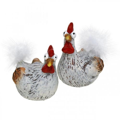 Floristik24 Veľkonočné sliepky Funny Chickens Deco Ceramic 4ks
