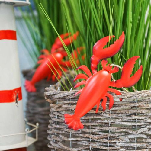položky Lobster Deco-Hanger Metal Red 11,5x21,5cm 3ks