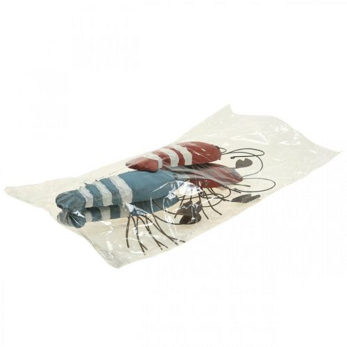 Floristik24 Námorná dekorácia z homieho dreva a kovu červená/modrá L23cm 4ks