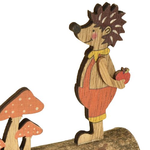 položky Ježko s hubami, jesenná figúrka dreveného ježka, žltooranžová, výška 11 cm, sada 6 kusov