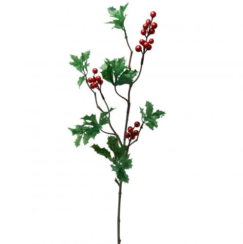 Ilex Artificial Holly Berry Branch Red Bobule 75cm