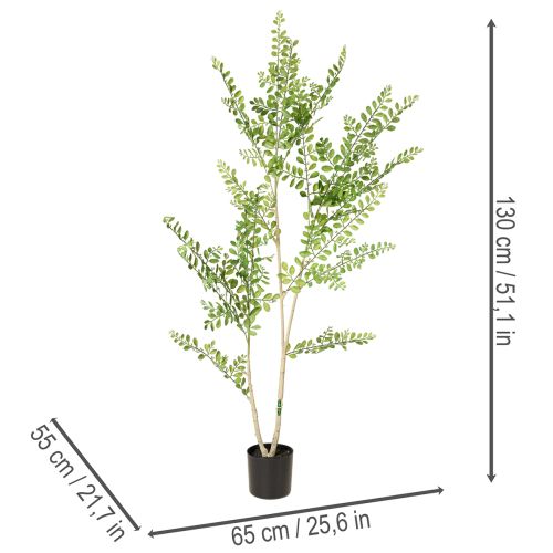 Umelá rastlina v kvetináči, vysoká 130 cm, zelená, dekoratívna | Floristik24.sk