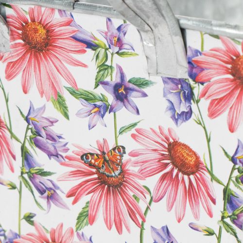 položky Jarná kvetinová krabička Jardiniera, kovová dekorácia 20×12,5×10 cm