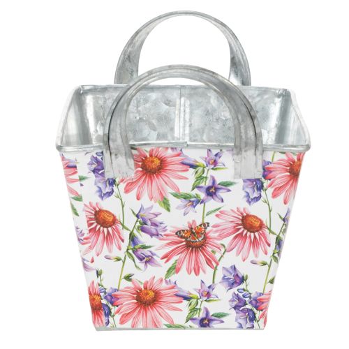 položky Jarná kvetinová krabička Jardiniera, kovová dekorácia 20×12,5×10 cm