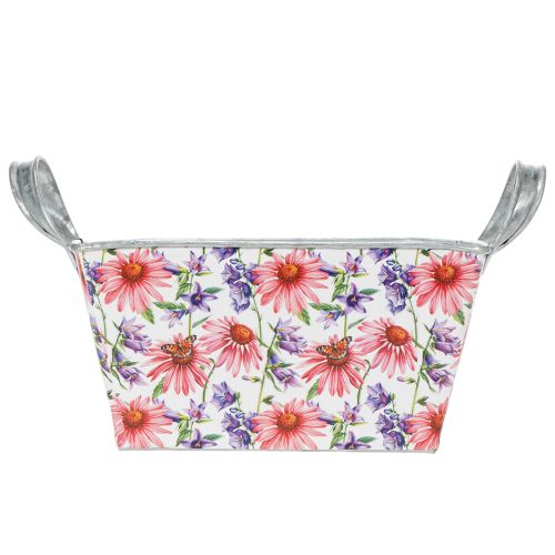 položky Jarná kvetinová krabička Jardiniera, kovová dekorácia 20×12,5×10 cm