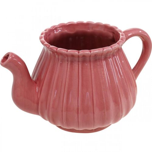položky Ozdobný čajník keramický kvetináč ružový, červený, biely L19cm 3ks