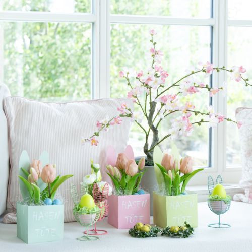 položky Drôtený králik ako otvorený dekoratívny predmet pre moderné jarné a veľkonočné nápady, 16 cm, 3 kusy