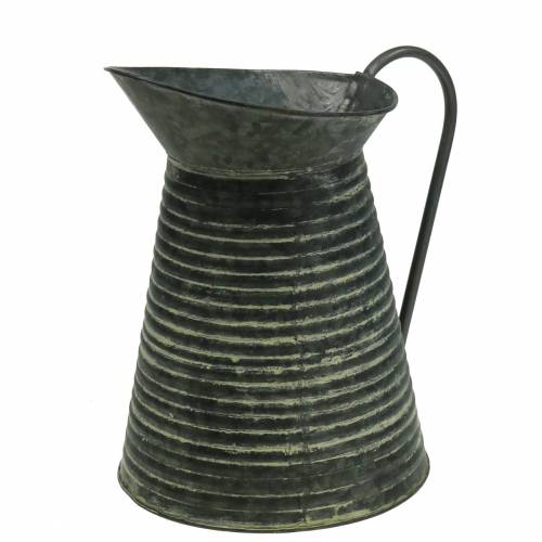 Floristik24 Dekoratívna kanva zinková sivočierna umývaná Ø18cm V26cm