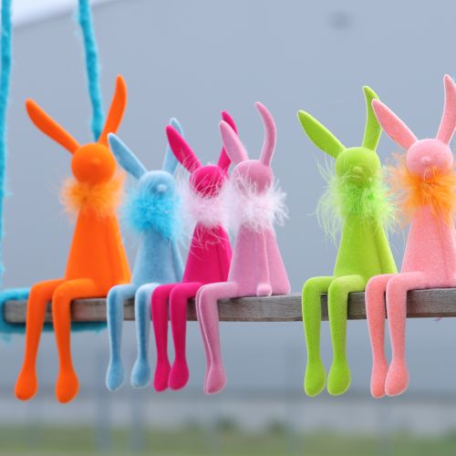 položky Figúrka veľkonočného zajačika na poličku, sediaca figúrka veľkonočného zajačika na Veľkú noc a jar, 27 cm, 2 kusy