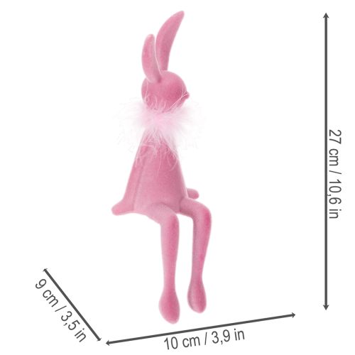 položky Figúrka veľkonočného zajačika s pierkovou boa, na poličku, dekoratívna veľkonočná figúrka, 27 cm, 2 kusy