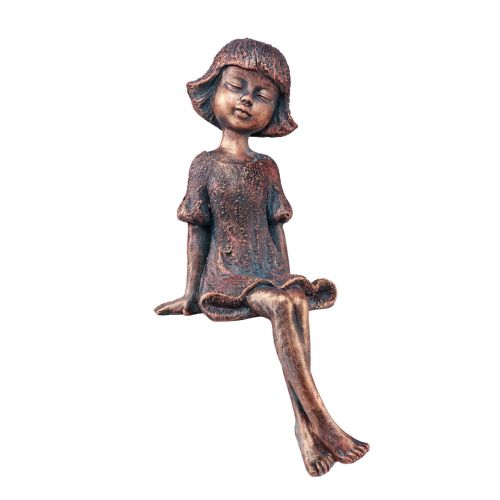 Hranový sedák záhradná figúrka sediace dievča bronzová 52cm