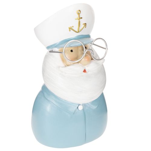 Figúrka kapitána, námorná dekorácia s okuliarmi a klobúkom, 16 cm