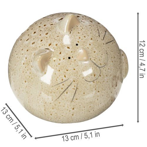 položky Keramická dekoratívna figúrka mačky, okrúhly dizajn do obývačky alebo spálne, 13 cm, 2 kusy
