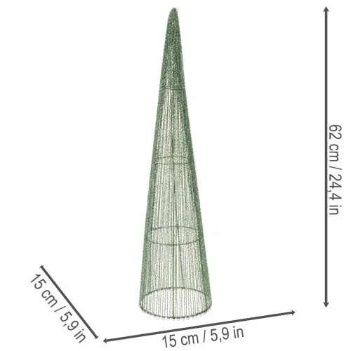 Kovové kvetinové kužele, zelené, na kvetinové aranžmány, 62 cm, 2 kusy | Floristik24.sk