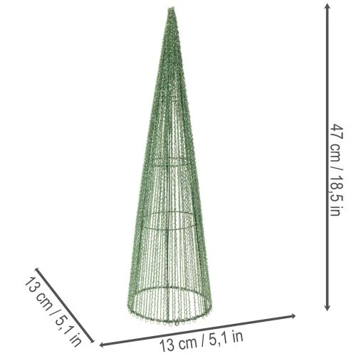 Kovové kvetinové kužele, zelené, na kvetinové aranžmány, 62 cm, 2 kusy | Floristik24.sk