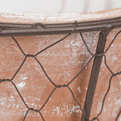 položky Keramická rukoväť kvetináča, kovová hnedá, Ø18cm