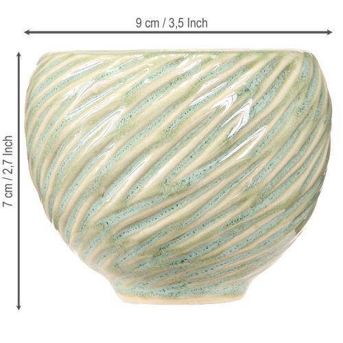 položky Keramické misky v prevedení zelená špirála Ø9cm V7cm 4ks