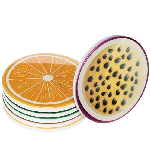 Sada podložiek pod poháre s ovocím, ovocný dizajn, dekorácia stola, kuchyňa a obývačka, 10 cm, 6 kusov