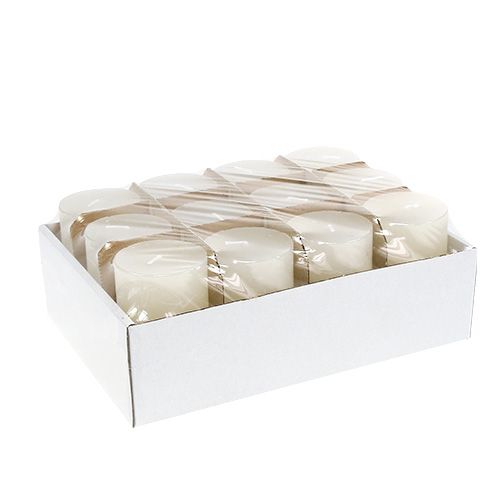 Floristik24 Sviečka krémová 50mm x 80mm farebná 12ks