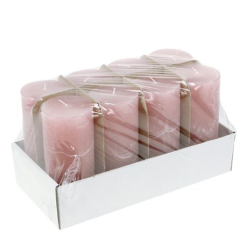 Floristik24 Sviečka tmavoružová 60mm x 140mm 8ks