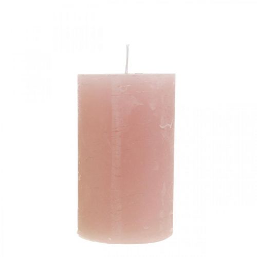 Floristik24 Stĺpové sviečky farbené na ružovo 60×100mm 4ks