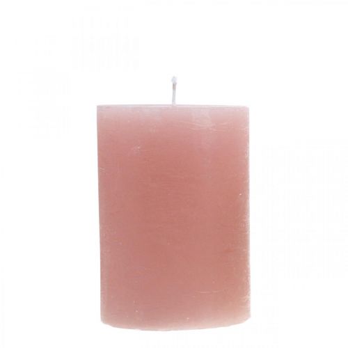 Floristik24 Stĺpové sviečky farbené na ružovo 70×100mm 4ks
