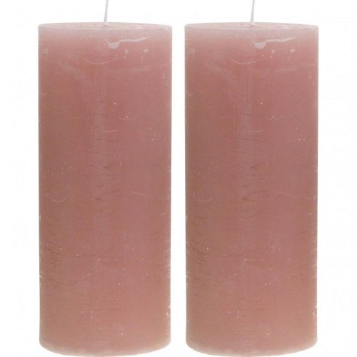 položky Stĺpové sviečky farbené na ružovo 85×200mm 2ks
