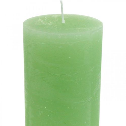 položky Sada 2 jednofarebných stĺpových sviečok, limetkovo zelená, 85 × 200 mm, dlhá doba horenia