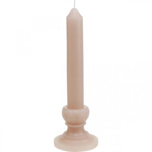 Ozdobná tyčová sviečka ružová nostalgia sviečka vosková jednofarebná 25cm