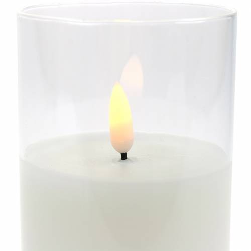 položky LED sviečka v skle pravý vosk biela Ø7,5cm V10cm