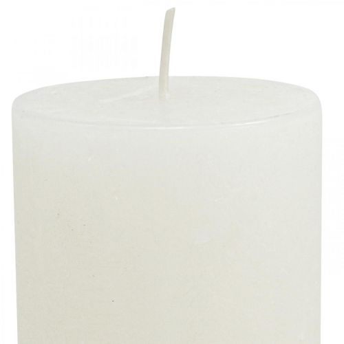 položky Stĺpové sviečky Rustikálne farebné sviečky biele 70/140mm 4ks