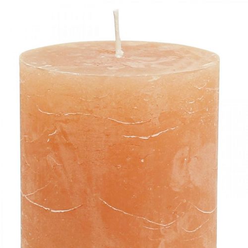 položky Jednofarebné sviečky Oranžové Peach stĺpové sviečky 70×100mm 4ks